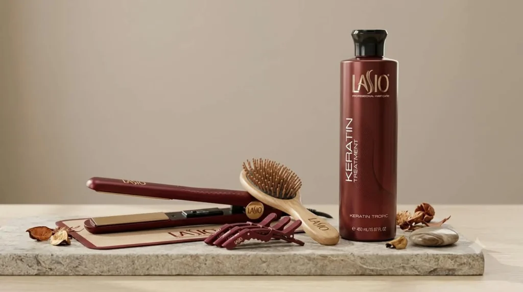 LASIO Keratin Treatment līdzeklis un matu taisnotājs ārstnieciskā keratīna procedūrai salonā Milēdia