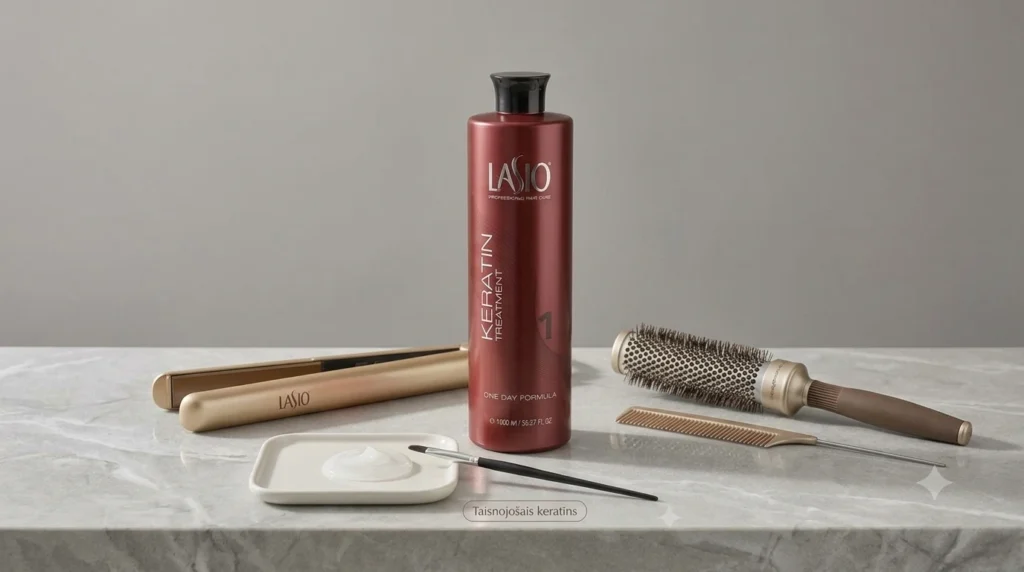 LASIO Keratin 1 Day Formula taisnojošais keratīns, matu taisnotājs un sukas salonā Milēdia